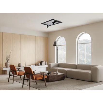 LED loftlampe dæmpbar LED/80W/230V 3000-6500K sort + fjernbetjening