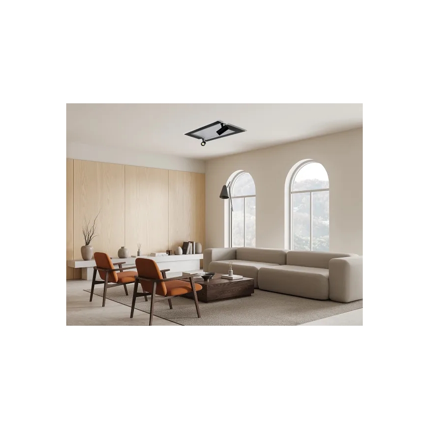 LED loftlampe dæmpbar LED/80W/230V 3000-6500K sort + fjernbetjening