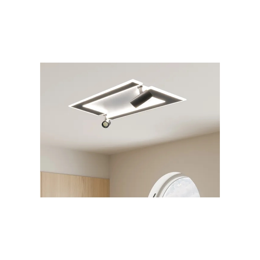 LED loftlampe dæmpbar LED/80W/230V 3000-6500K sort + fjernbetjening