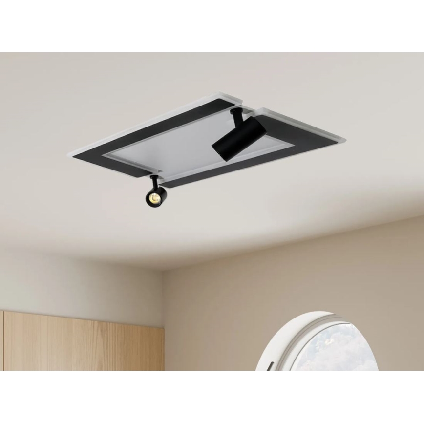 LED loftlampe dæmpbar LED/80W/230V 3000-6500K sort + fjernbetjening