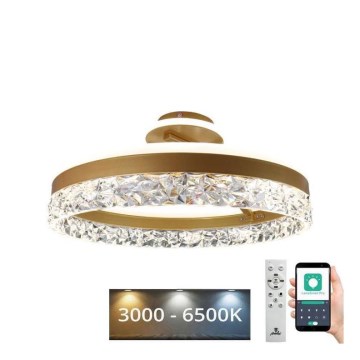 LED loftlampe dæmpbar LED/86W/230V 3000-6500K guldfarvet + fjernbetjening