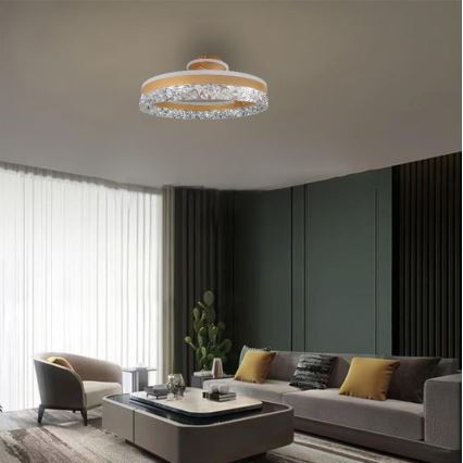 LED loftlampe dæmpbar LED/86W/230V 3000-6500K guldfarvet + fjernbetjening