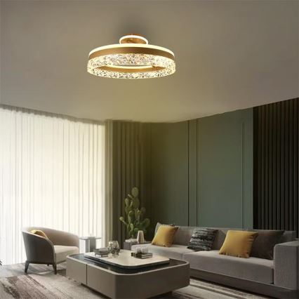 LED loftlampe dæmpbar LED/86W/230V 3000-6500K guldfarvet + fjernbetjening