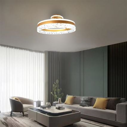 LED loftlampe dæmpbar LED/86W/230V 3000-6500K guldfarvet + fjernbetjening