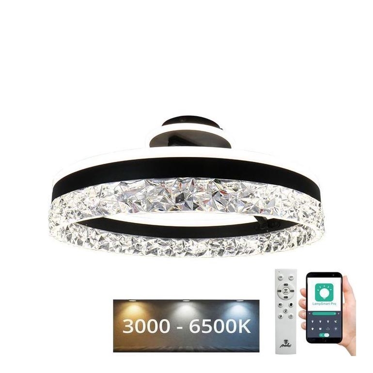 LED loftlampe dæmpbar LED/86W/230V 3000-6500K sort + fjernbetjening