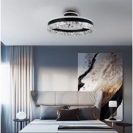 LED loftlampe dæmpbar LED/86W/230V 3000-6500K sort + fjernbetjening