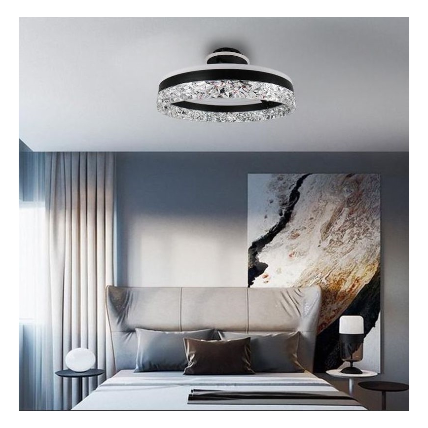 LED loftlampe dæmpbar LED/86W/230V 3000-6500K sort + fjernbetjening