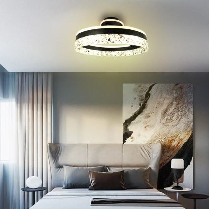 LED loftlampe dæmpbar LED/86W/230V 3000-6500K sort + fjernbetjening