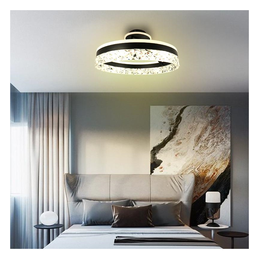 LED loftlampe dæmpbar LED/86W/230V 3000-6500K sort + fjernbetjening