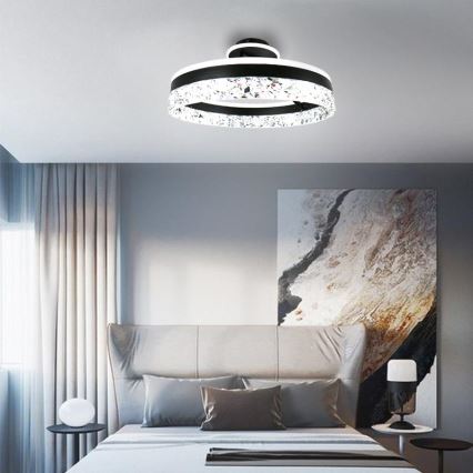 LED loftlampe dæmpbar LED/86W/230V 3000-6500K sort + fjernbetjening