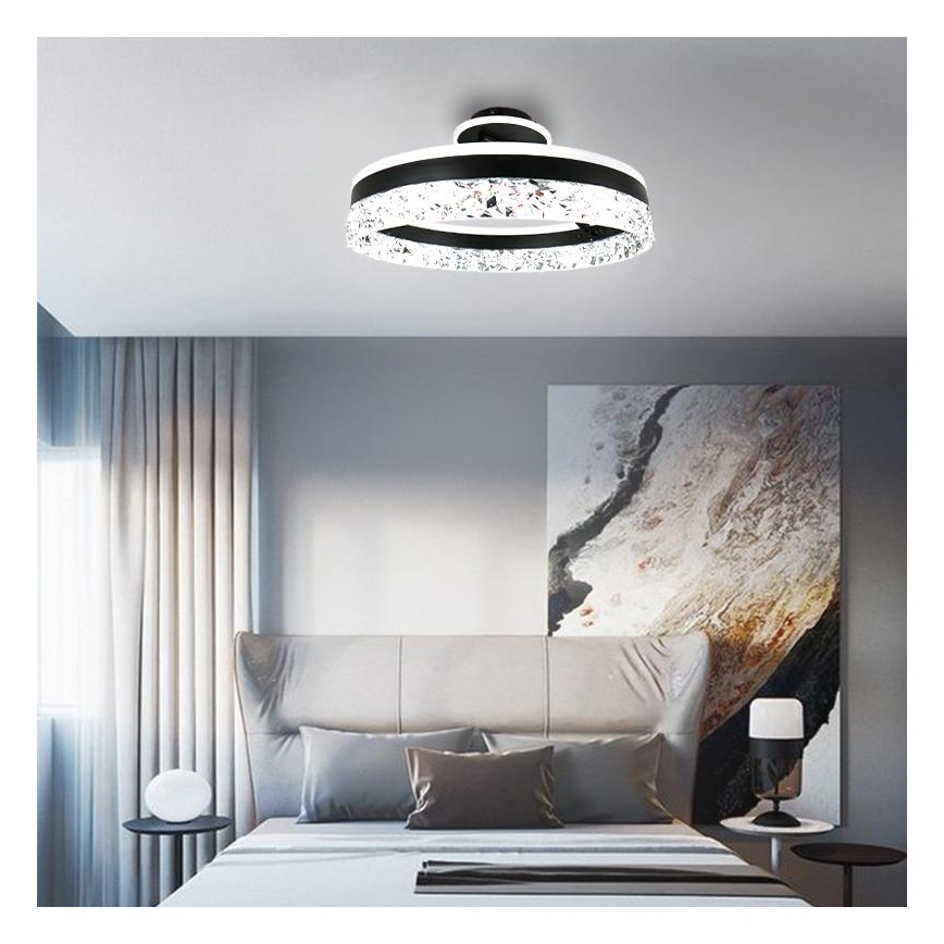 LED loftlampe dæmpbar LED/86W/230V 3000-6500K sort + fjernbetjening