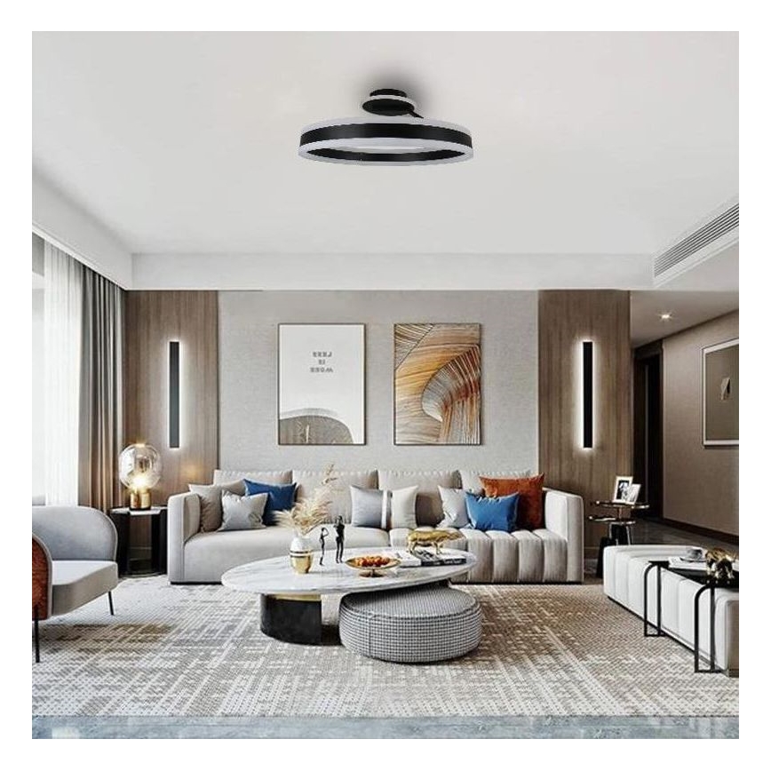 LED loftlampe dæmpbar LED/86W/230V 3000-6500K sort + fjernbetjening