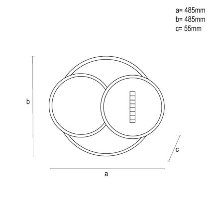 LED loftlampe dæmpbar LED/90W/230V 3000-6500K hvid + fjernbetjening