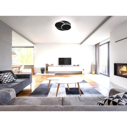 LED loftlampe dæmpbar LED/90W/230V 3000-6500K sort + fjernbetjening