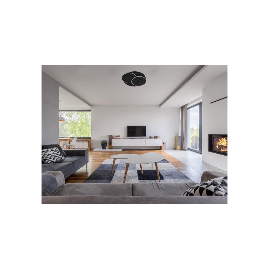 LED loftlampe dæmpbar LED/90W/230V 3000-6500K sort + fjernbetjening