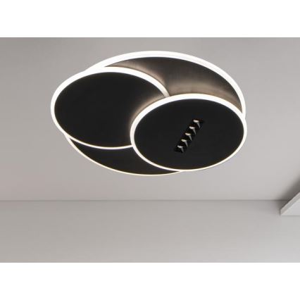 LED loftlampe dæmpbar LED/90W/230V 3000-6500K sort + fjernbetjening