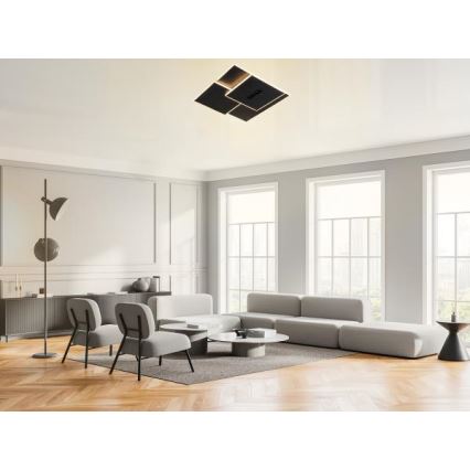 LED loftlampe dæmpbar LED/95W/230V 3000-6500K sort + fjernbetjening