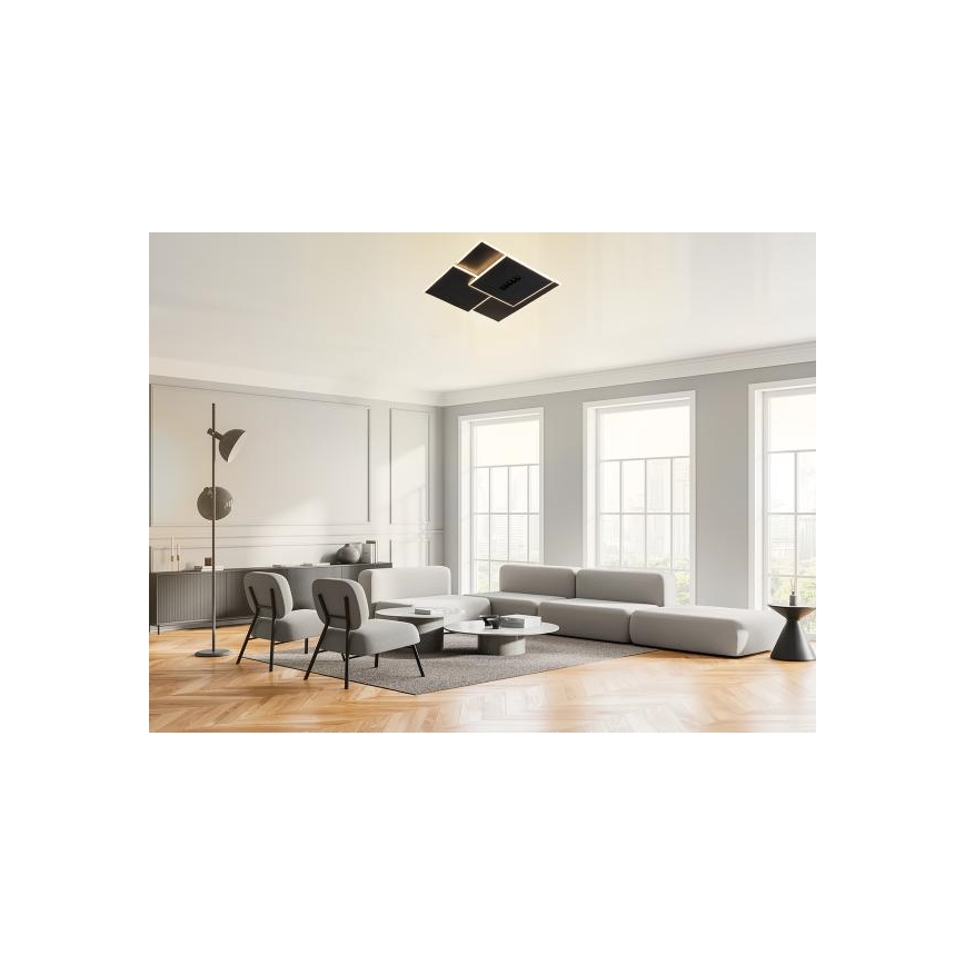 LED loftlampe dæmpbar LED/95W/230V 3000-6500K sort + fjernbetjening