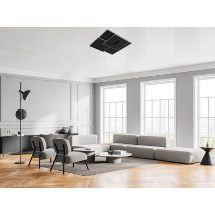 LED loftlampe dæmpbar LED/95W/230V 3000-6500K sort + fjernbetjening