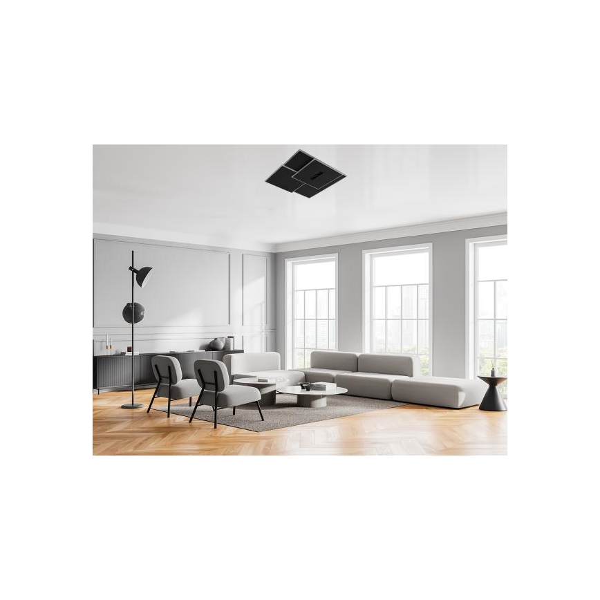 LED loftlampe dæmpbar LED/95W/230V 3000-6500K sort + fjernbetjening