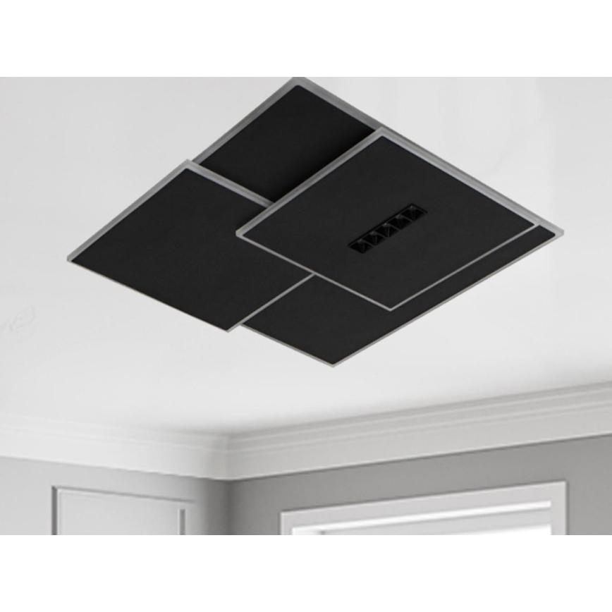 LED loftlampe dæmpbar LED/95W/230V 3000-6500K sort + fjernbetjening