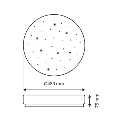 LED loftlampe dæmpbar LIKA LED/36W/230V 2700-6500K diameter 48 cm + fjernbetjening