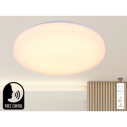 LED loftlampe dæmpbar m. stemmestyring OPAL LED/48W/230V 2700-6500K hvid + fjernbetjening