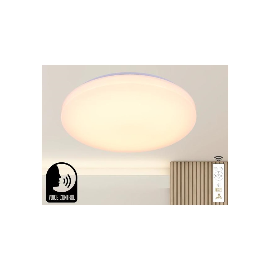 LED loftlampe dæmpbar m. stemmestyring OPAL LED/48W/230V 2700-6500K hvid + fjernbetjening