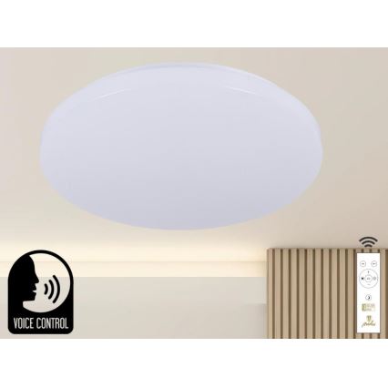 LED loftlampe dæmpbar m. stemmestyring OPAL LED/48W/230V 2700-6500K hvid + fjernbetjening