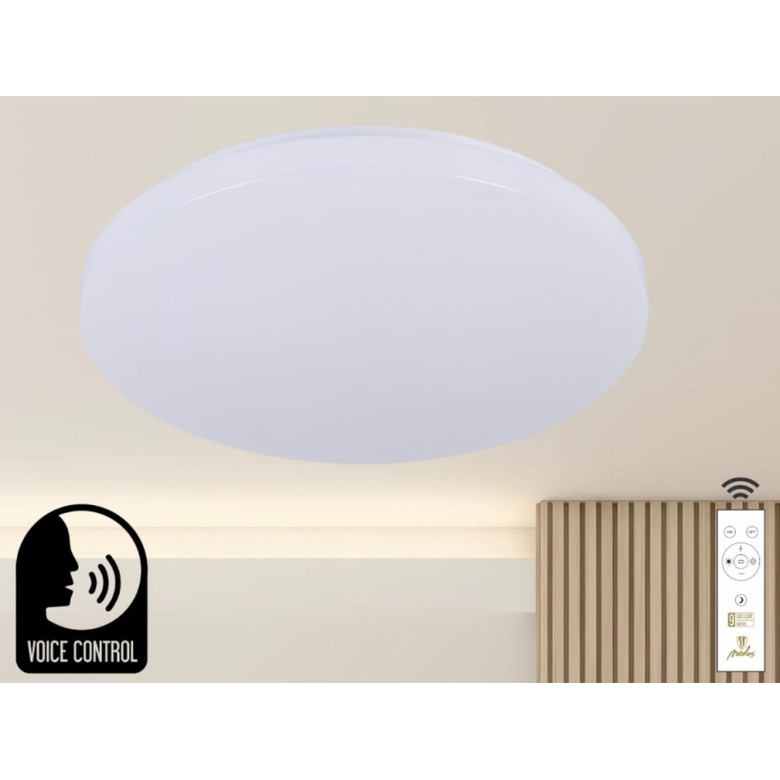 LED loftlampe dæmpbar m. stemmestyring OPAL LED/48W/230V 2700-6500K hvid + fjernbetjening