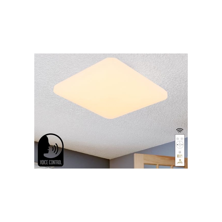 LED loftlampe dæmpbar m. stemmestyring OPAL LED/48W/230V 2700-6500K hvid + fjernbetjening
