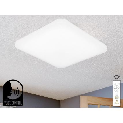 LED loftlampe dæmpbar m. stemmestyring OPAL LED/48W/230V 2700-6500K hvid + fjernbetjening