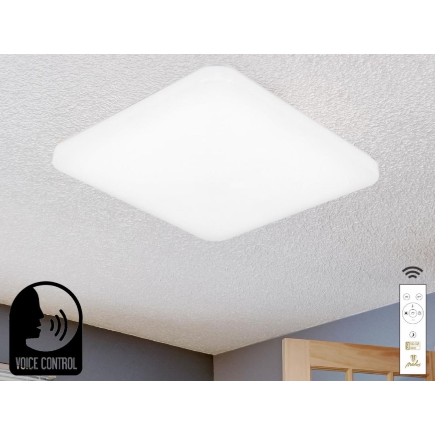 LED loftlampe dæmpbar m. stemmestyring OPAL LED/48W/230V 2700-6500K hvid + fjernbetjening