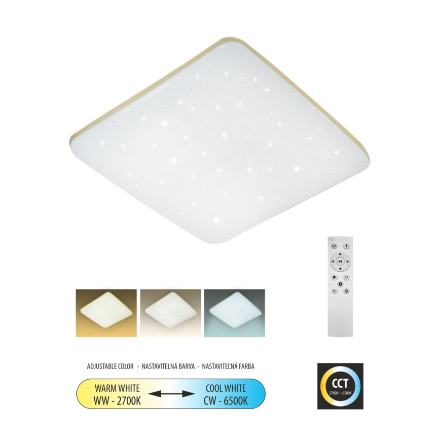 LED loftlampe dæmpbar MANA LED/36W/230V 2700-6500K 43x43 cm + fjernbetjening