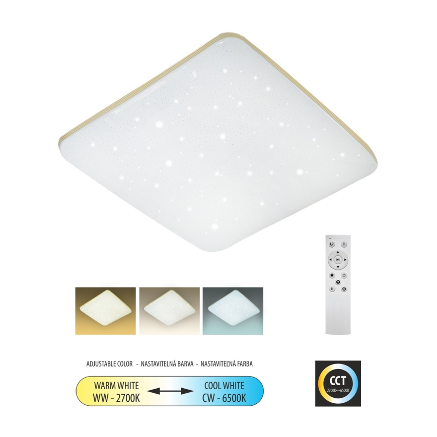 LED loftlampe dæmpbar MANA LED/60W/230V 2700-6500K 53x53 cm + fjernbetjening