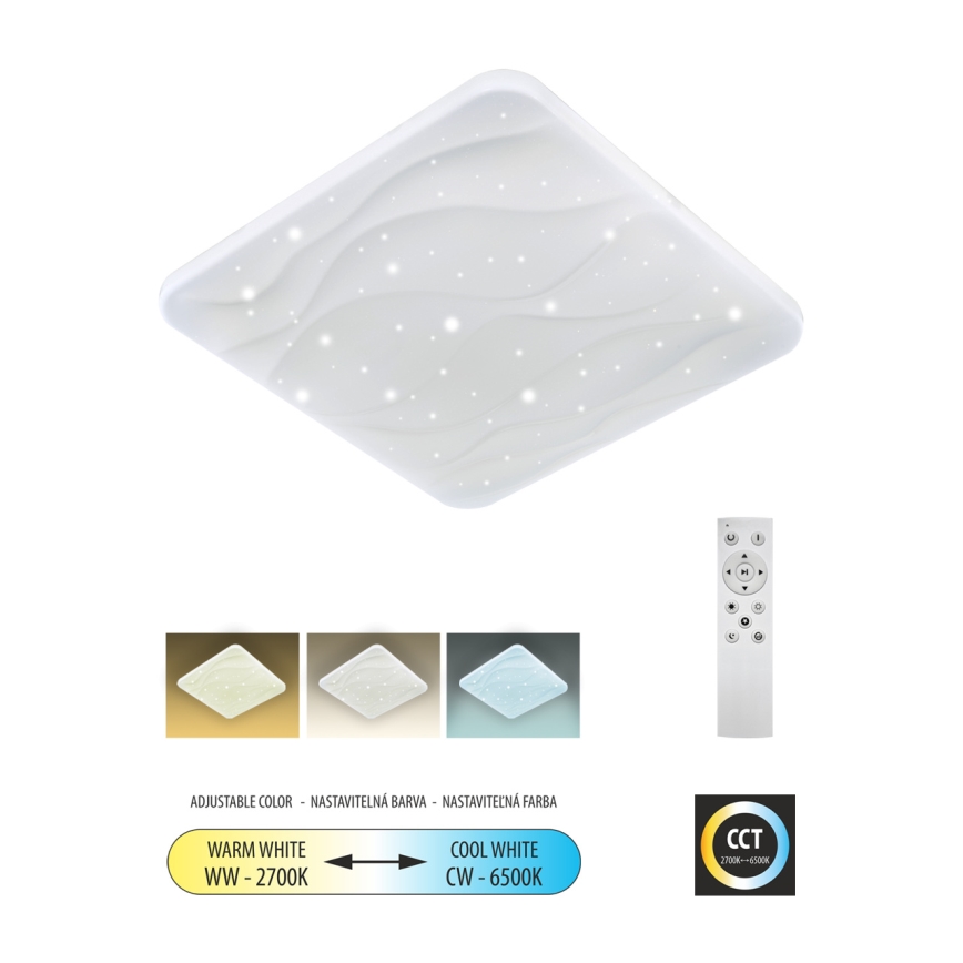 LED loftlampe dæmpbar NERIS LED/36W/230V 2700-6500K 43x43 cm + fjernbetjening