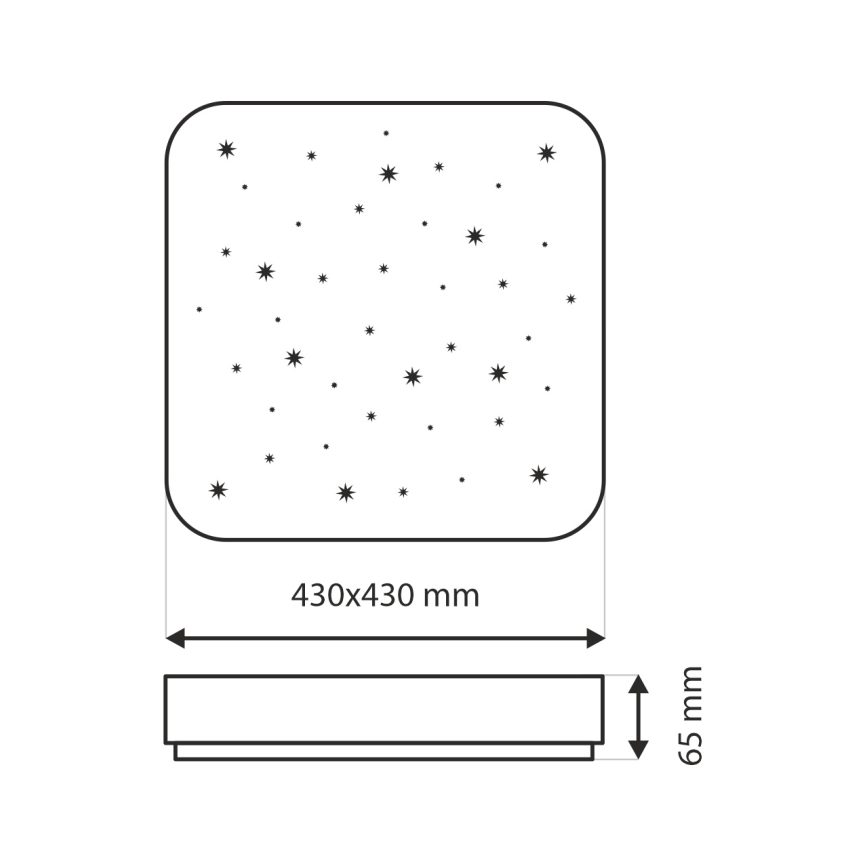 LED loftlampe dæmpbar NERIS LED/36W/230V 2700-6500K 43x43 cm + fjernbetjening