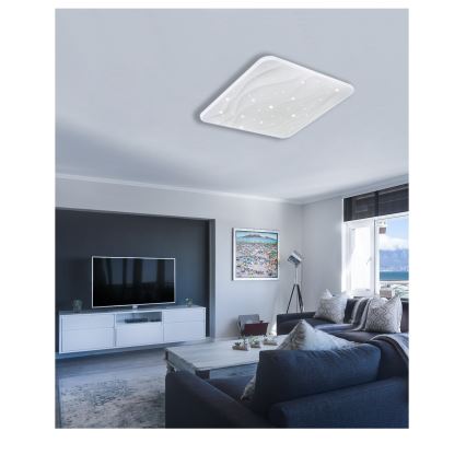 LED loftlampe dæmpbar NERIS LED/60W/230V 2700-6500K 53x53 cm + fjernbetjening