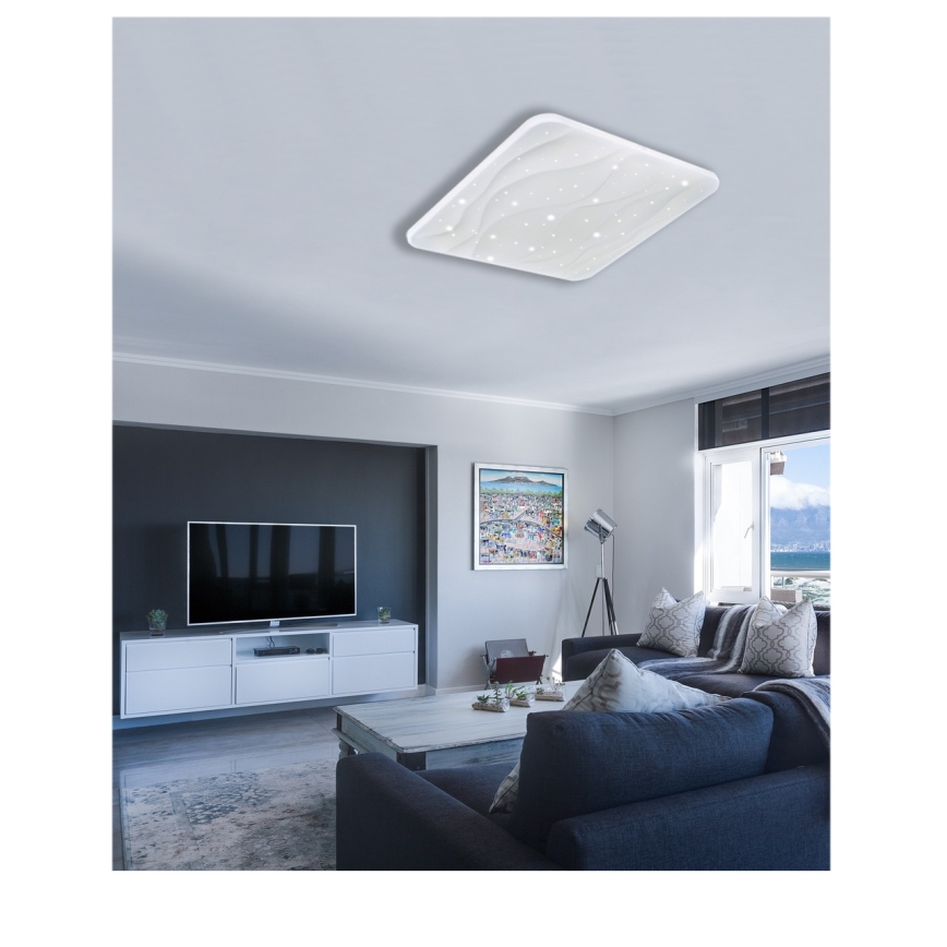LED loftlampe dæmpbar NERIS LED/60W/230V 2700-6500K 53x53 cm + fjernbetjening