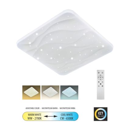 LED loftlampe dæmpbar NERIS LED/60W/230V 2700-6500K 53x53 cm + fjernbetjening