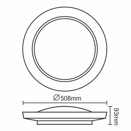 LED loftlampe dæmpbar OPAL LED/24W/230V + fjernbetjening