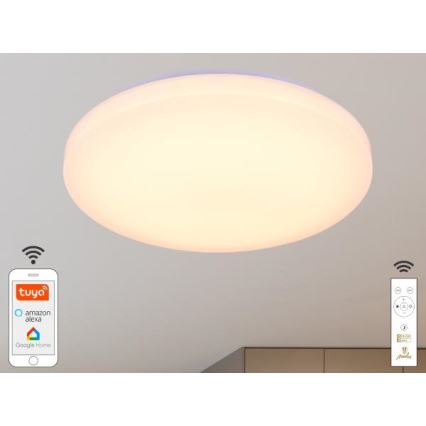 LED loftlampe dæmpbar OPAL LED/48W/230V 2700-6500K Wi-Fi Tuya hvid + fjernbetjening