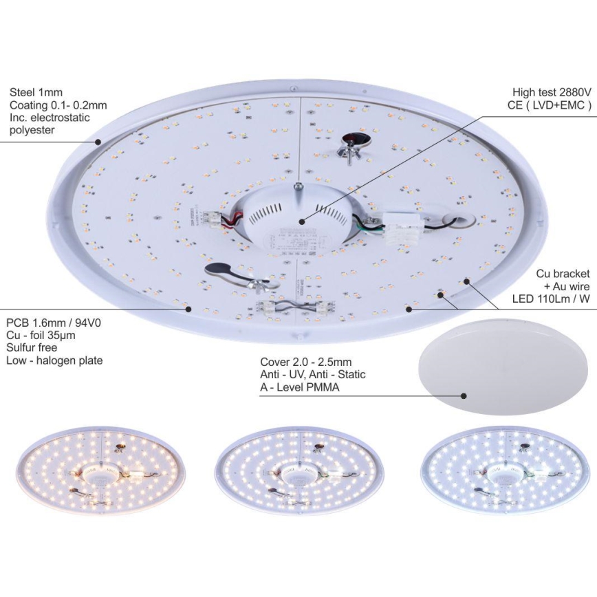 LED loftlampe dæmpbar OPAL LED/50W/230V + fjernbetjening