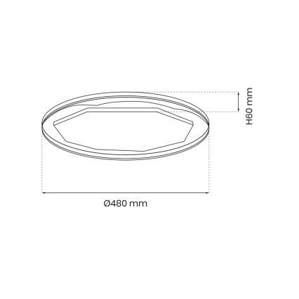 LED loftlampe dæmpbar OPTIMA LED/52W/230V 3000-6000K + fjernbetjening