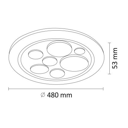LED loftlampe dæmpbar PLANET LED/72W/230V diam. 48 cm 3000-6500K + fjernbetjening