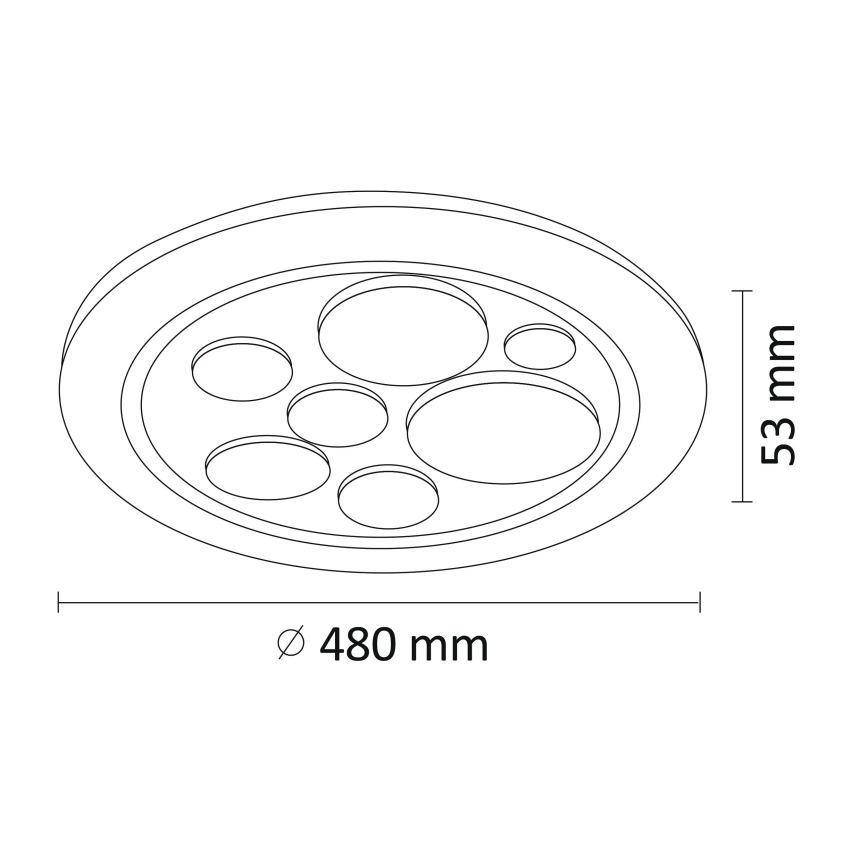 LED loftlampe dæmpbar PLANET LED/72W/230V diam. 48 cm 3000-6500K + fjernbetjening
