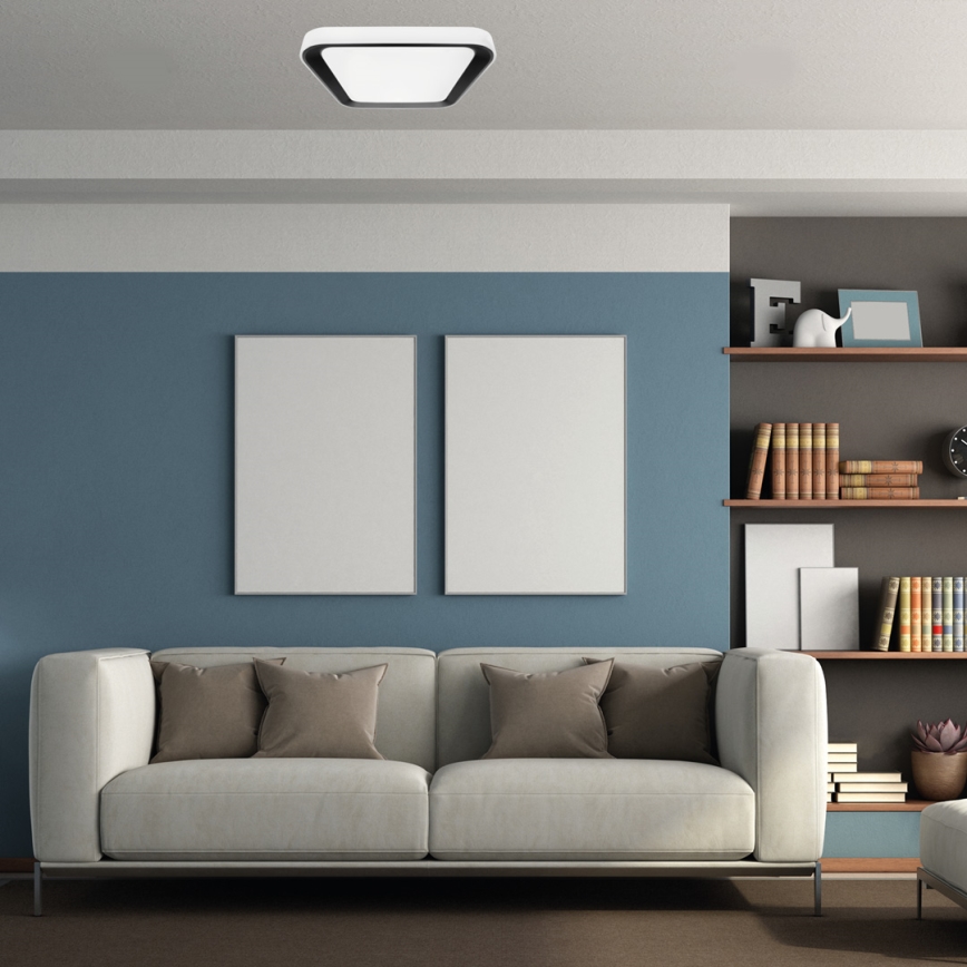 LED loftlampe dæmpbar QUADRO LED/38W/230V 3000-6000K hvid/sort + fjernbetjening