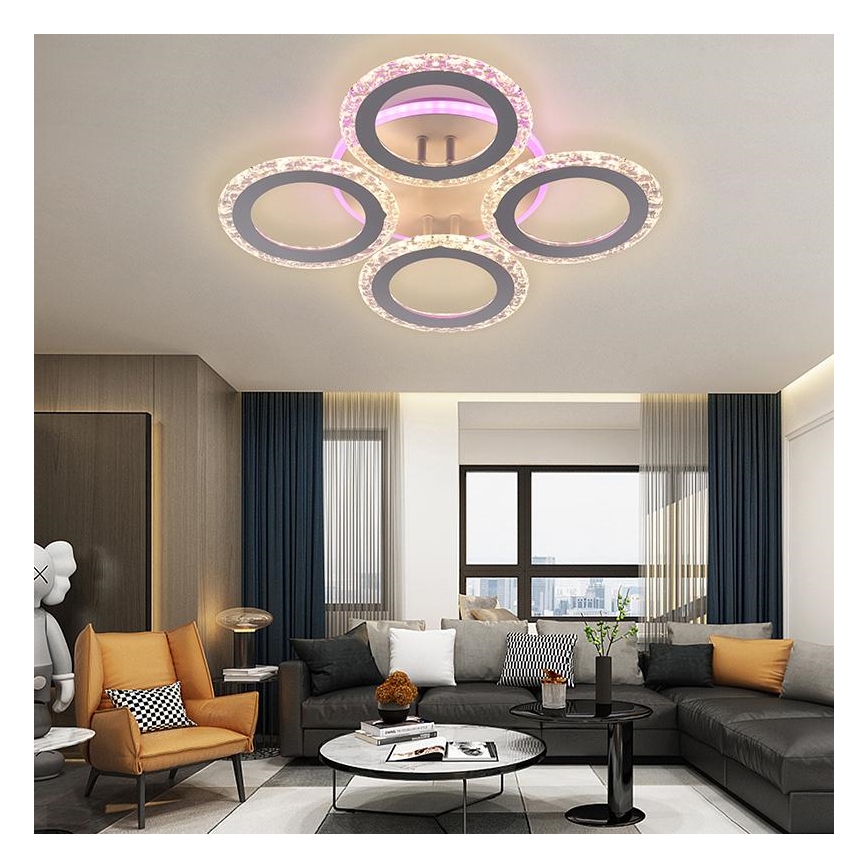 LED loftlampe dæmpbar RGB-farver LED/55W/230V 3000-6500K + fjernbetjening