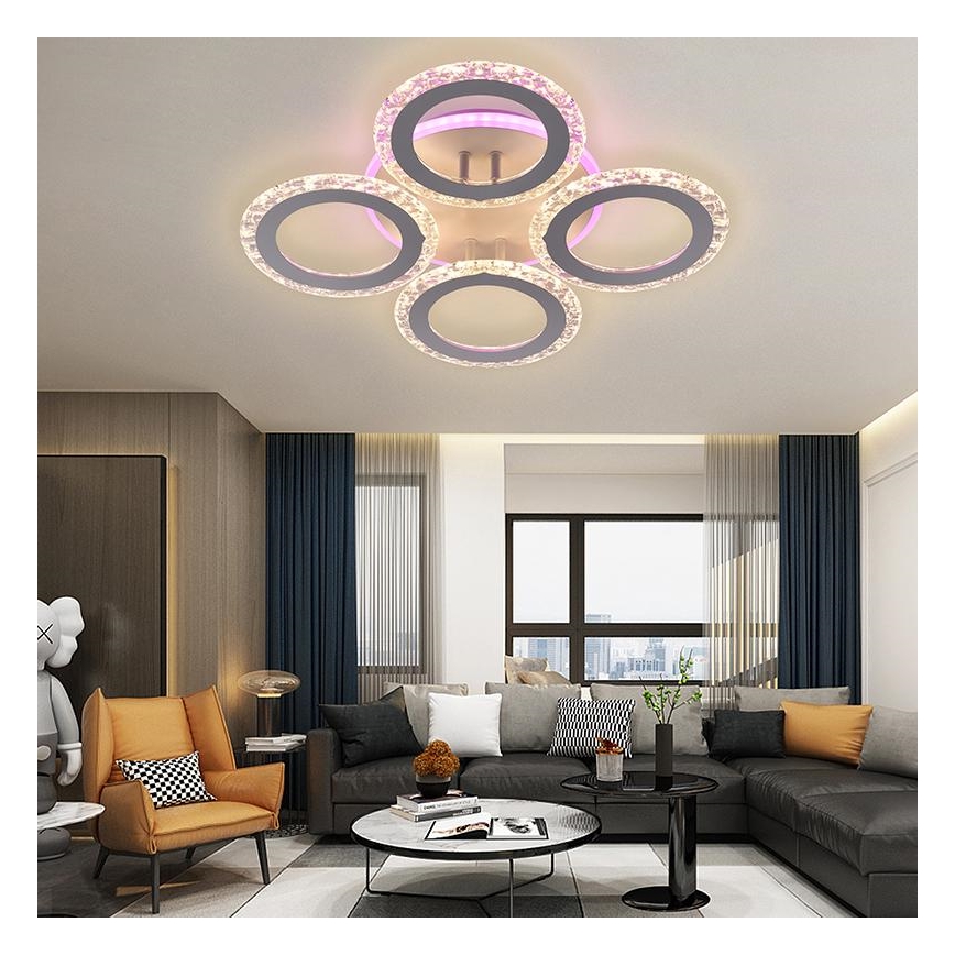 LED loftlampe dæmpbar RGB-farver LED/55W/230V 3000-6500K + fjernbetjening