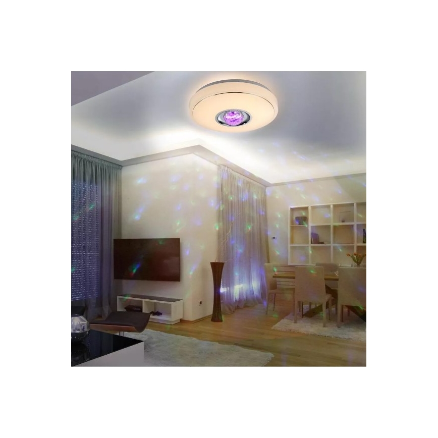 LED loftlampe dæmpbar RGB-farver MAGIC DISCO LED/18W/230V + fjernbetjening